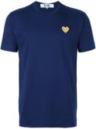 Comme Des Garçons Play Logo Print T-shirt, Men's, Size: Large, Blue, Cotton