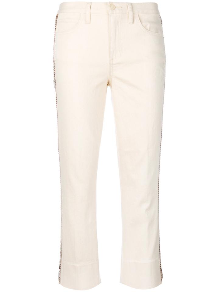 Tory Burch Sandy Super-cropped Boot Jeans - Nude & Neutrals