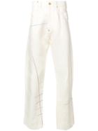 Junya Watanabe Man Line Print Loose Fit Trousers - White