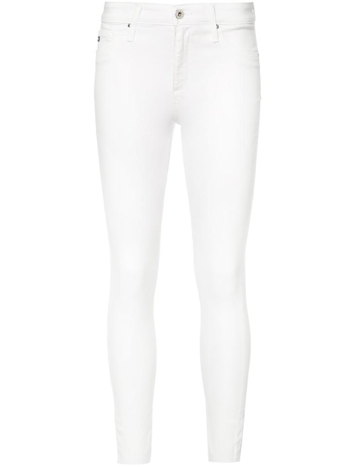 Ag Jeans Cropped Super Skinny Jeans - White