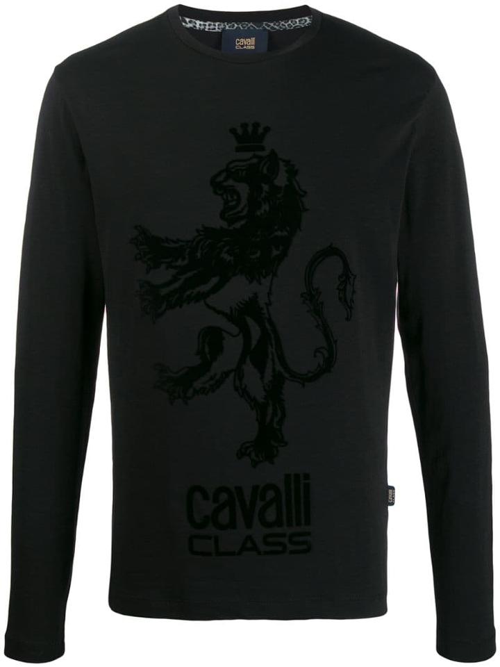 Cavalli Class Logo Embroidered Top - Black