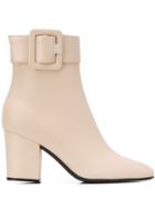 Sergio Rossi Side Buckle Ankle Boots - Neutrals