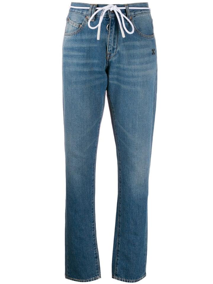 Off-white Straight-leg Contrast Print Jeans - Blue