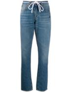 Off-white Straight-leg Contrast Print Jeans - Blue