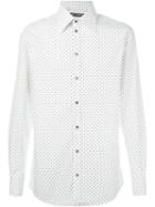 Dolce & Gabbana Polka Dot Shirt, Men's, Size: 42, White, Cotton