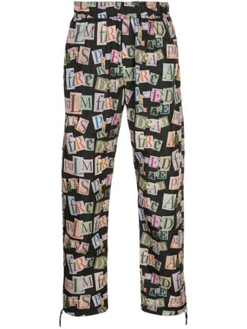 Palm Angels Graphic Print Track Pants - Black