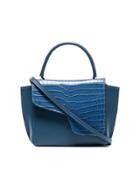 Atp Atelier Blue Montalcino Crocodile Embossed Leather Crossbody Bag