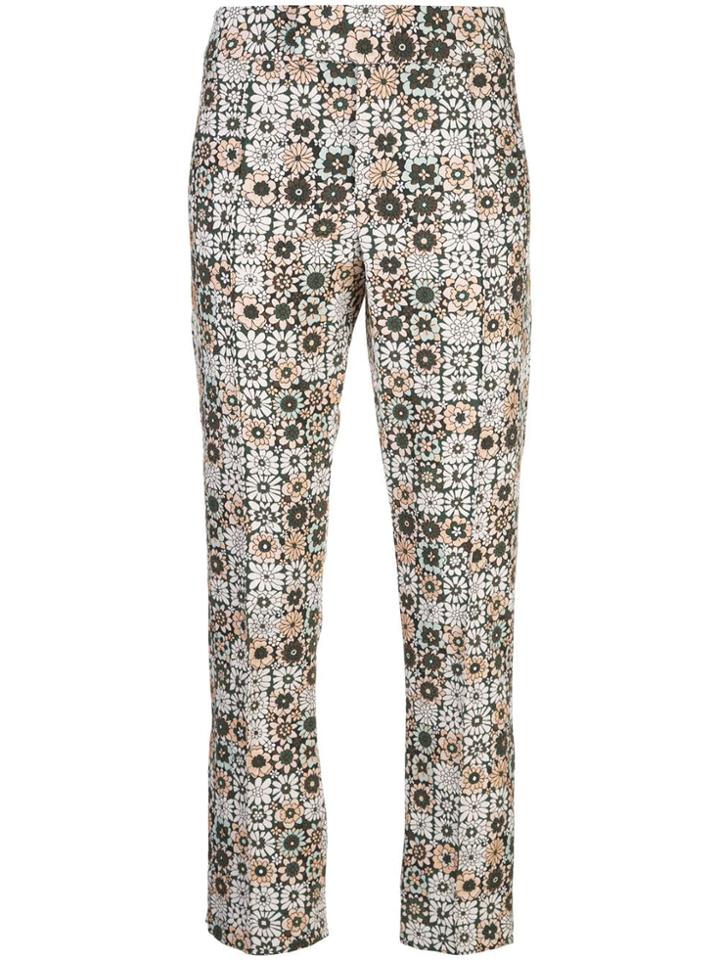 Smythe Graphic Print Straight Leg Trousers - Brown