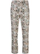 Smythe Graphic Print Straight Leg Trousers - Brown