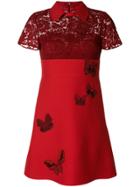 Valentino Embellished Crepe Dress - Red