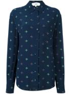 Vanessa Bruno Athé Geometric Print Button Down Shirt, Women's, Size: 40, Blue, Viscose