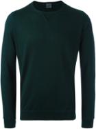 Laneus Round Neck Jumper, Men's, Size: 46, Green, Silk/cashmere