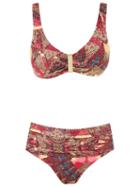Lygia & Nanny Abstract Print Bikini Set, Women's, Size: 40, Red, Polyamide/spandex/elastane