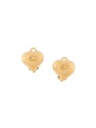 Valentino Vintage Valentino Sculpted Heart Earrings - Metallic