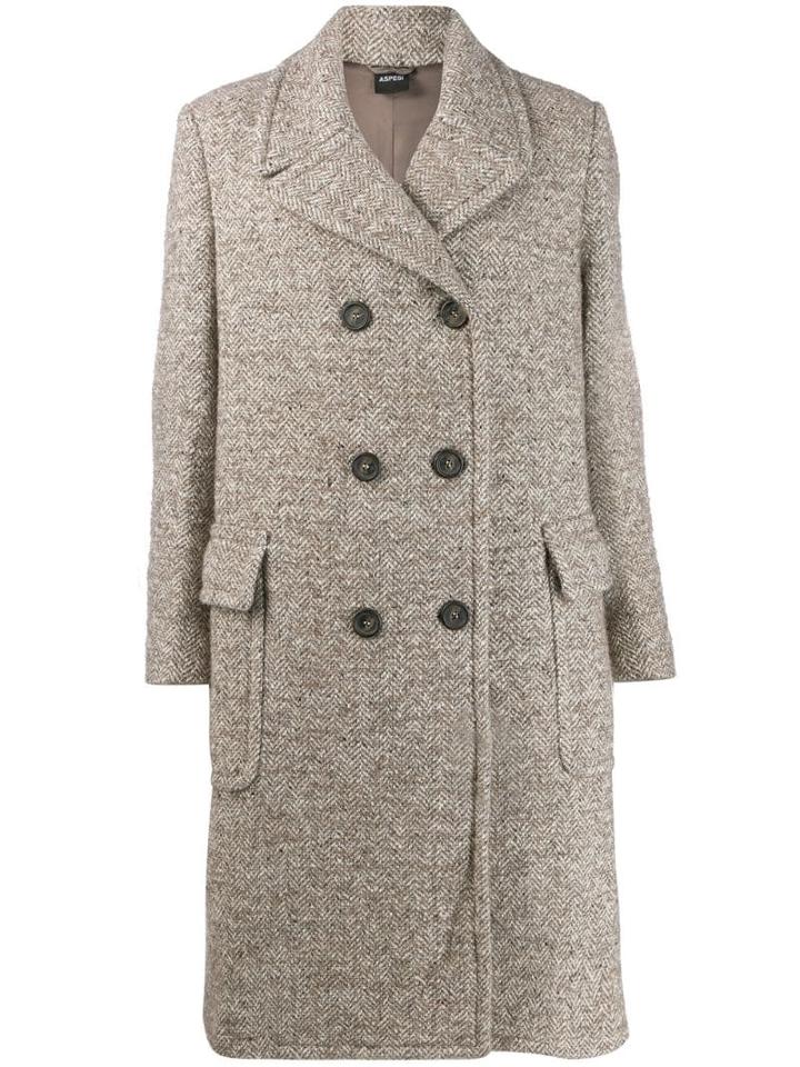 Aspesi Double-breasted Midi Coat - Neutrals