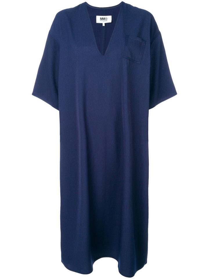Mm6 Maison Margiela V-neck Oversized Dress - Blue