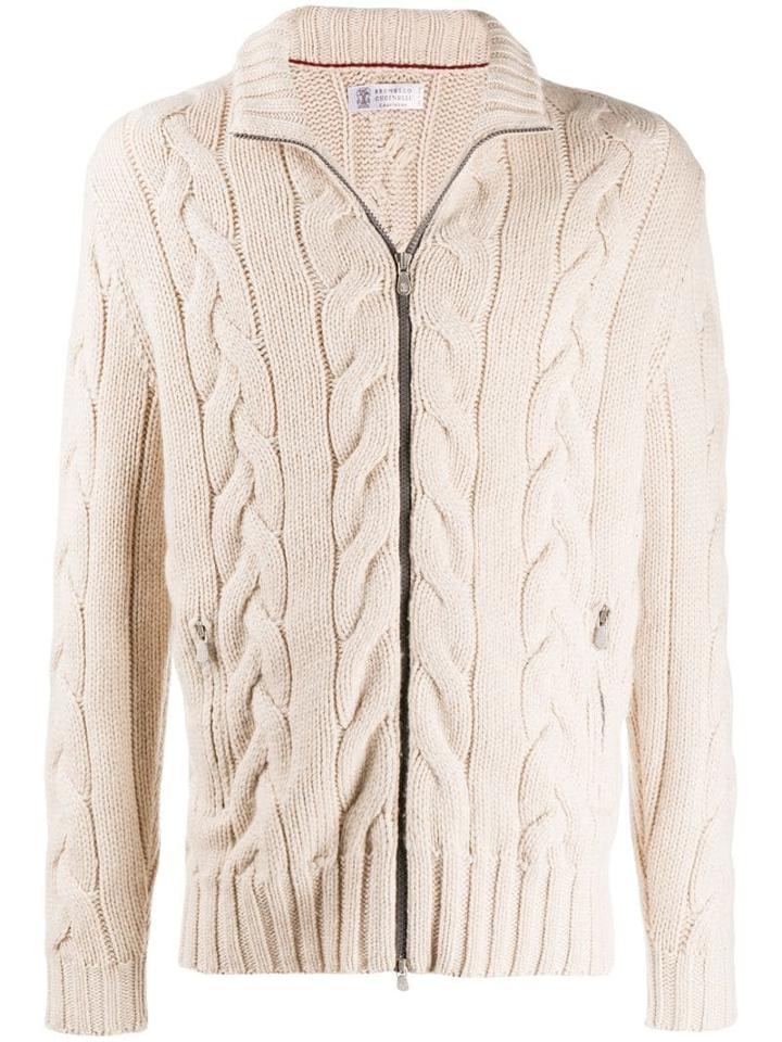 Brunello Cucinelli Cable Knit Cardigan - Neutrals