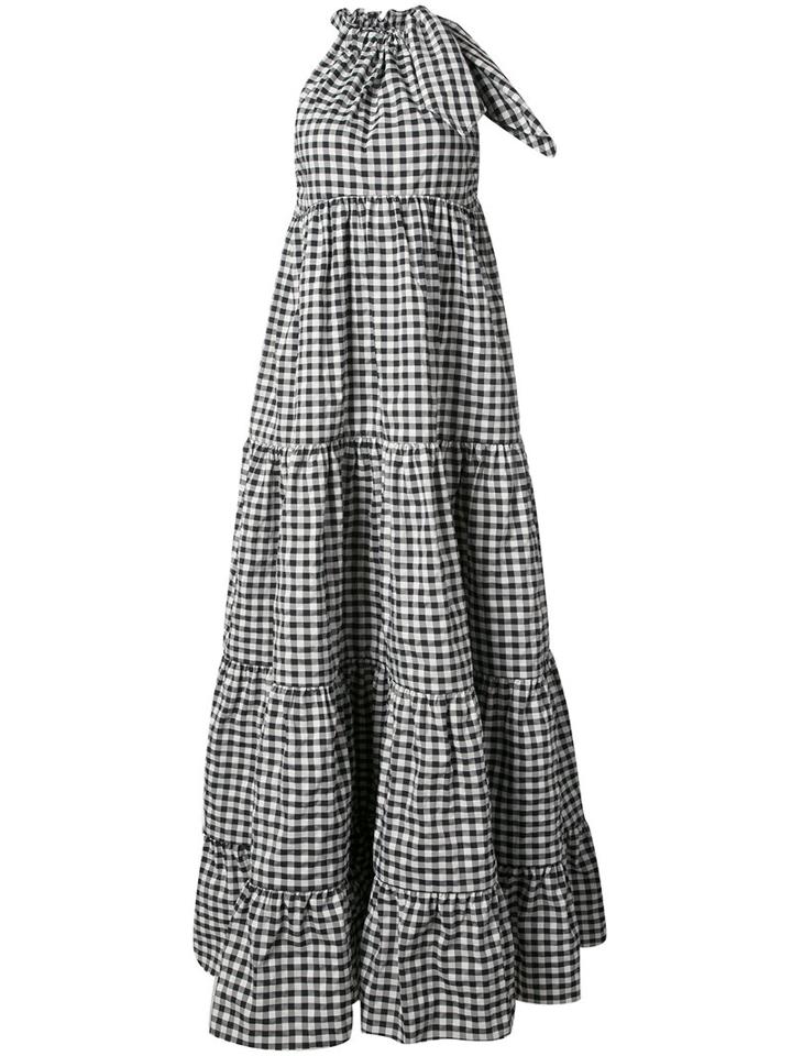 Marques'almeida Gingham Check Maxi Dress, Women's, Size: Xs, Black, Polyester/polyamide