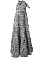 Marques'almeida Gingham Check Maxi Dress, Women's, Size: Xs, Black, Polyester/polyamide
