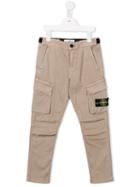 Stone Island Kids Cargo Trousers, Boy's, Size: 8 Yrs, Nude/neutrals