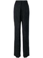 Aalto Pinstripe High-waisted Trousers - Black