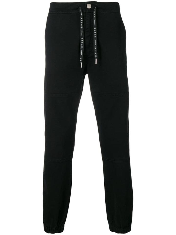 Les Hommes Urban Drawstring Waist Track Trousers - Black