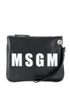 Msgm Logo Print Clutch - Black