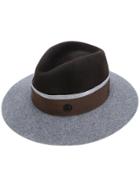 Maison Michel Logo Plaque Panama Hat - Brown