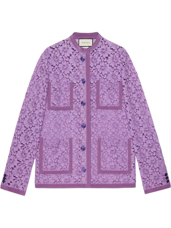Gucci Flower Lace Jacket - Purple