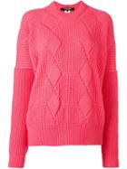 Junya Watanabe Comme Des Garçons Geometric Pattern Sweater, Women's, Size: Medium, Pink/purple, Wool