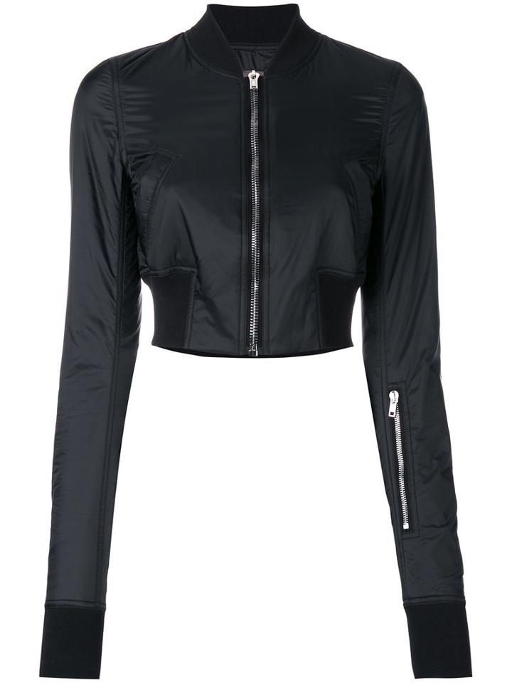 Rick Owens Drkshdw Cropped Bomber Jacket, Women's, Size: Medium, Black, Polyamide/polyester/cotton