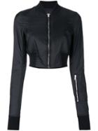 Rick Owens Drkshdw Cropped Bomber Jacket, Women's, Size: Medium, Black, Polyamide/polyester/cotton