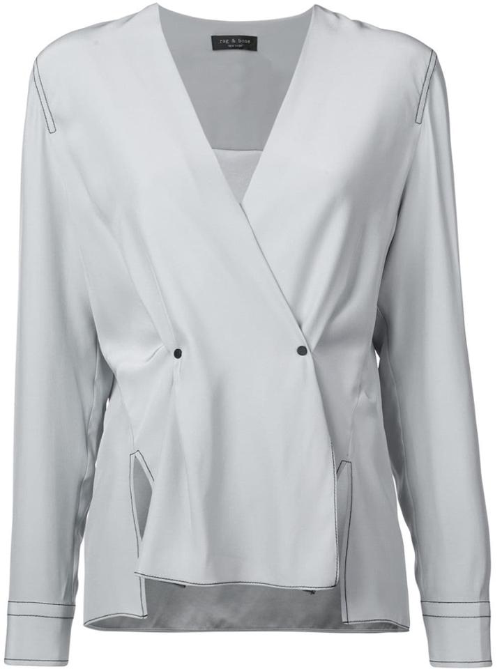Rag & Bone Long-sleeve Fitted Blouse - Grey