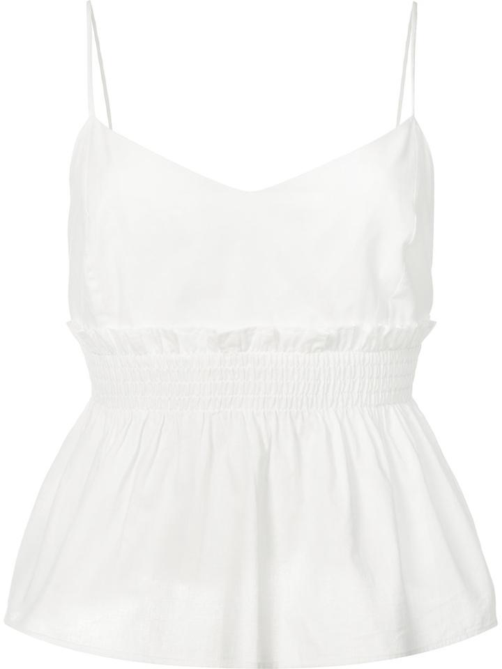 Anine Bing - Smocked Camisole Vest - Women - Cotton - L, Women's, White, Cotton
