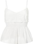 Anine Bing - Smocked Camisole Vest - Women - Cotton - L, Women's, White, Cotton