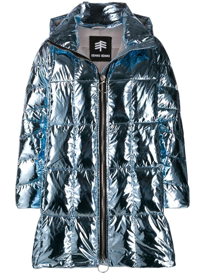Ienki Ienki Cropped Pyramide Oversized Coat - Blue