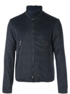 Emporio Armani Zip Pocket Jacket, Men's, Size: Large, Grey, Cotton/polyamide/polyester/wool