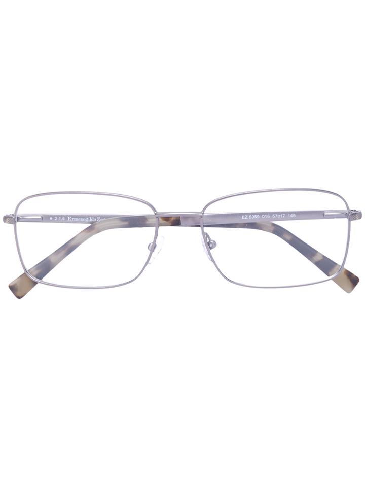 Ermenegildo Zegna Square Frame Optical Glasses - Grey