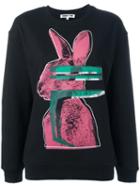 Mcq Alexander Mcqueen Glitch Bunny Print Sweatshirt, Women's, Size: Medium, Black, Cotton/polyester