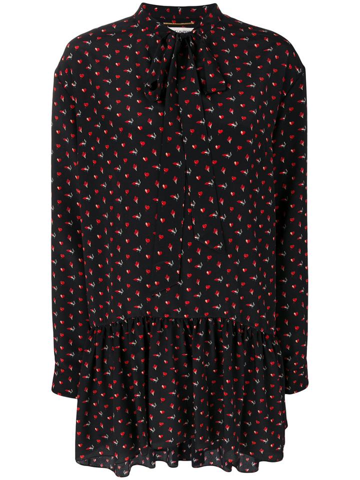 Saint Laurent - Lavaliere Mini Dress - Women - Silk - 40, Black, Silk