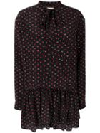 Saint Laurent - Lavaliere Mini Dress - Women - Silk - 40, Black, Silk