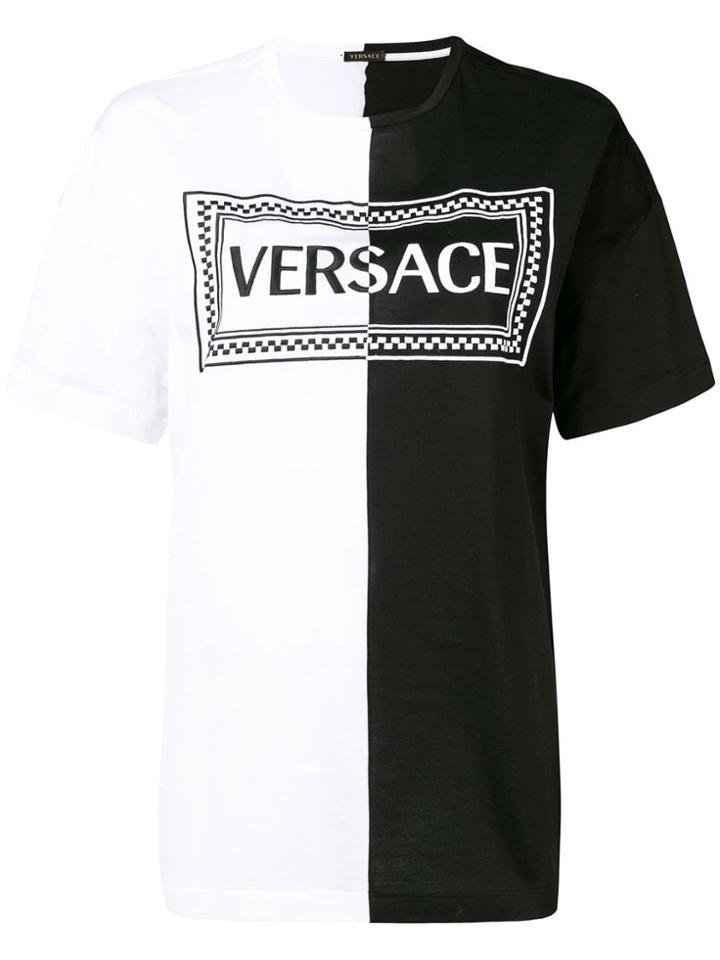 Versace 90's Logo Two-toned T-shirt - Black