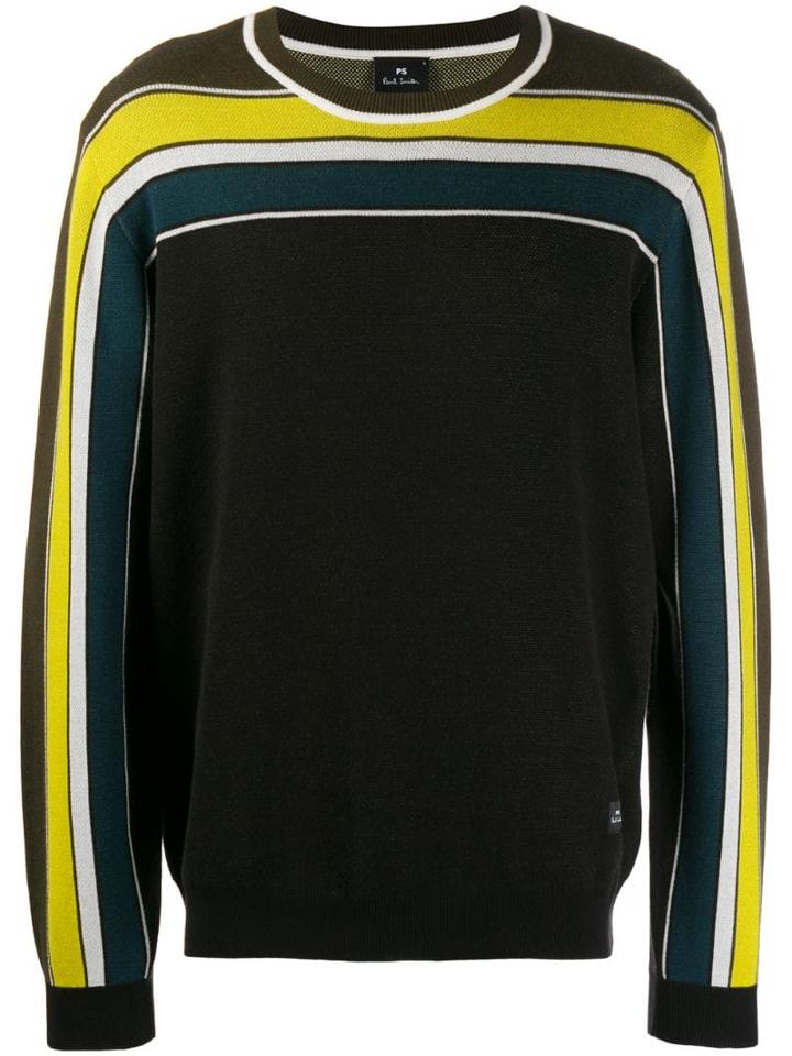 Ps Paul Smith Contrast Stripes Sweater - Green