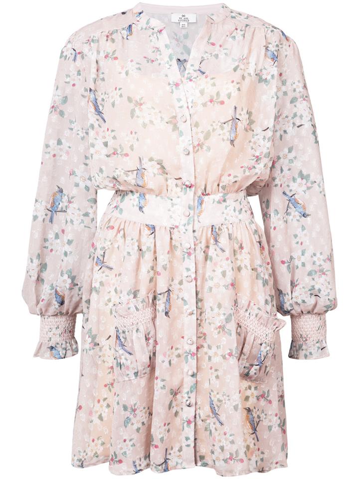 We Are Kindred Dove Floral Flared Dress - Nude & Neutrals