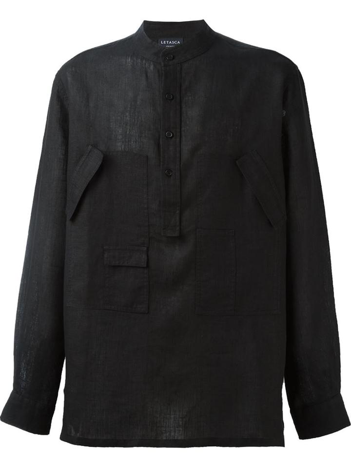 Letasca Multi Pocket Shirt, Men's, Size: Small, Black, Linen/flax