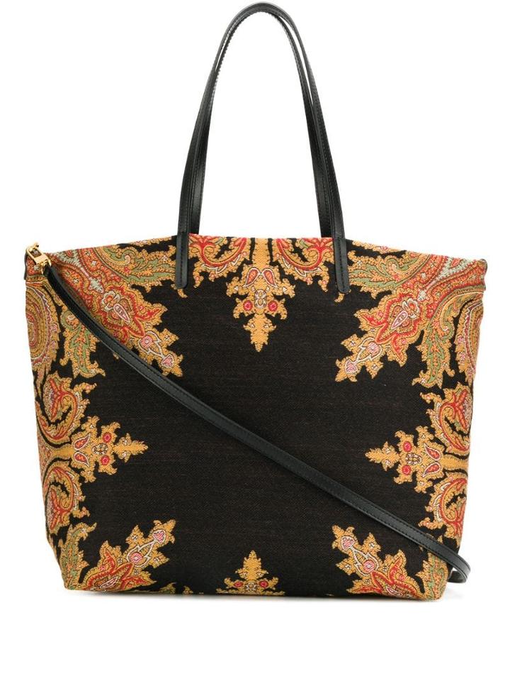 Etro Patterned Tote Bag - Black