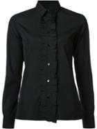 Ruffle Placket Shirt - Women - Cotton - 44, Black, Cotton, Maison Margiela