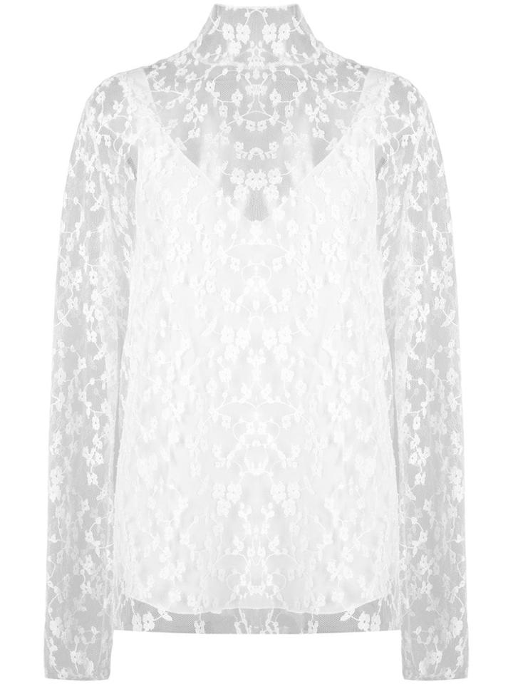 Chloé Sheer Floral Blouse - White