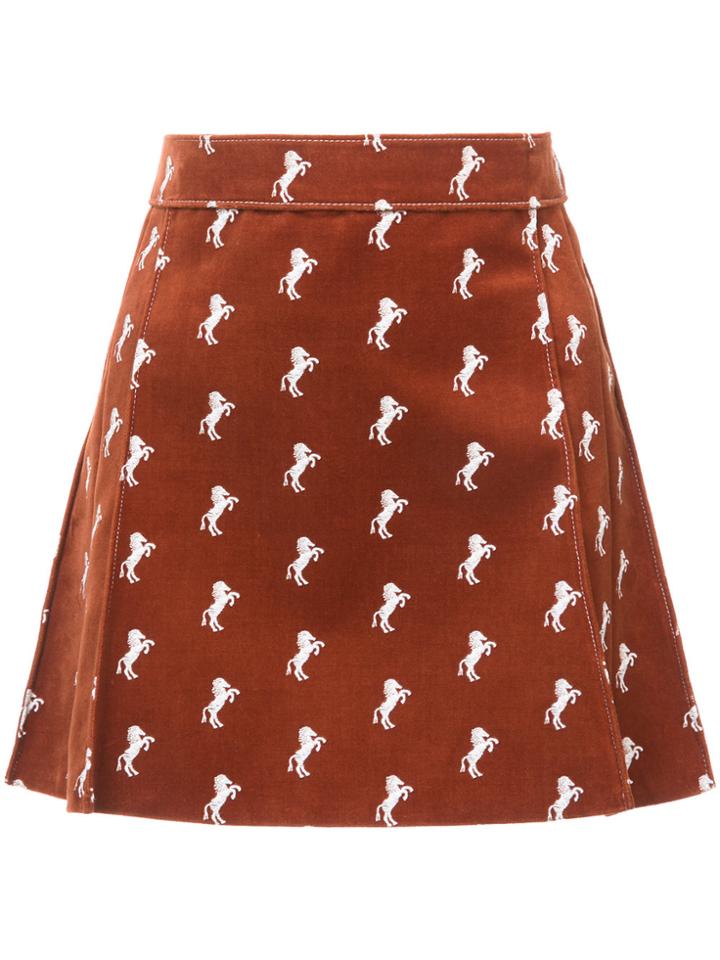 Chloé Horse Print Mini Skirt - Brown