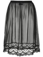 Andrea Bogosian Powder Lace Hem Tulle Skirt - Black